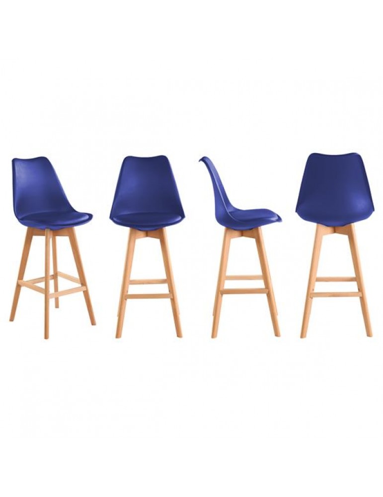 Backs Kitchen Counter Bar Chairs Wood, Blue Leather Bar Stools With Backs